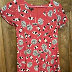 Red umbrella print Talbots dress size 4